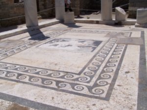 One of the many mosaics within the ruins