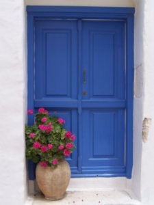 A typical Greek village doorway