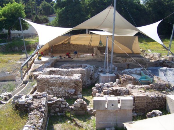 A dig on Corfu of an ancient Christian Basilica
