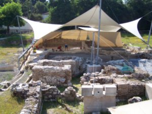 A dig on Corfu of an ancient Christian Basilica