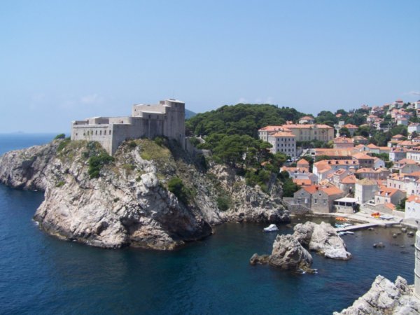 Fortress view from atop the Dubrovnik walls