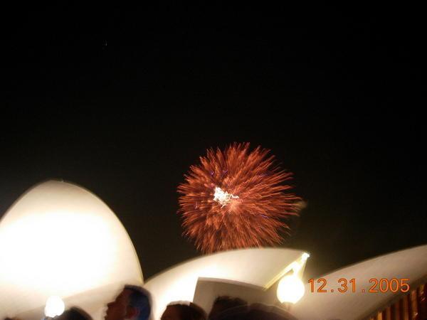 Fireworks behind the Opera House