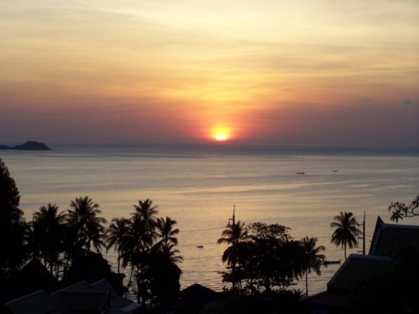 Sunset from our balcony on Phuket Island