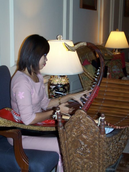 A traditional Burmese harp