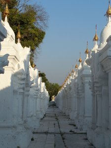 729 slabs of marble are protected in these small pagodas