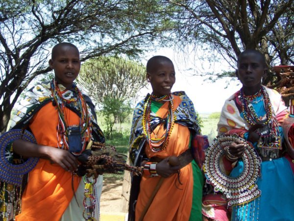 Masai women and their wares