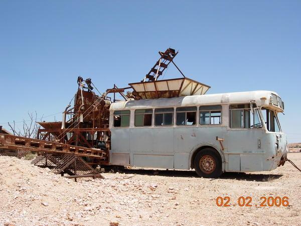 Bus turned into an opal mining machine
