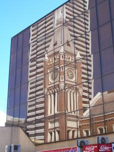 Perth Town Hall Bell Tower reflection