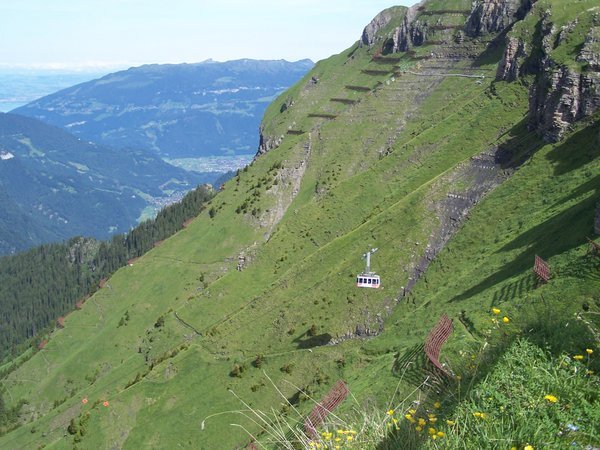 The lift up to our favorite hike - Männlichen to Kleine Scheidegg