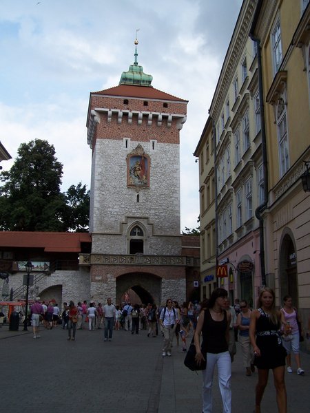 Gate to the old city walls of Krakow