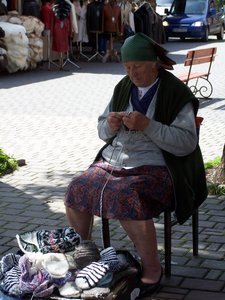 Knitting winter socks for the market