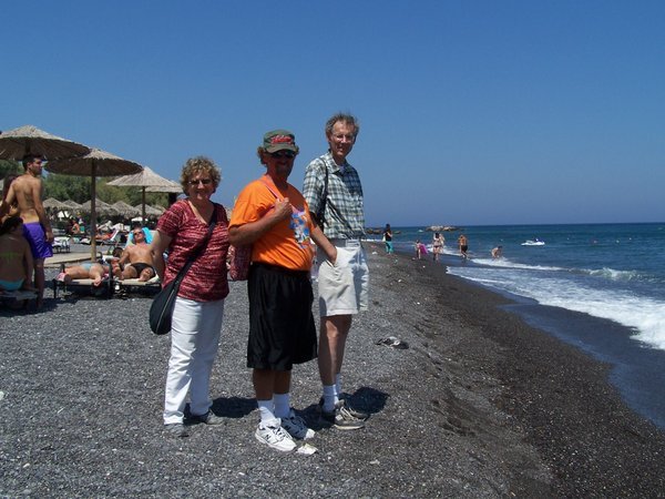 Melissa, Jim, and Ron at Kamari Beach