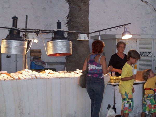 Roasted nuts and roasted corn vendor