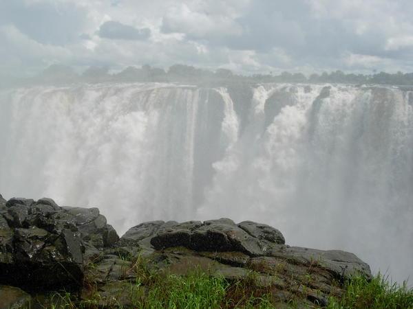 The wettest and closest point to the Falls on the Zimbabweian side.