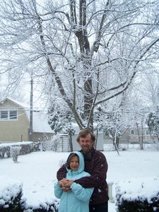 Two cold Floridians in snowy Indiana