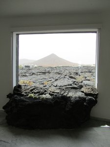 A view of the volcano from his studio