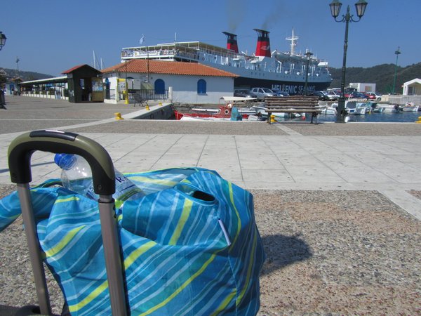 Arriving at the port of Skiathos