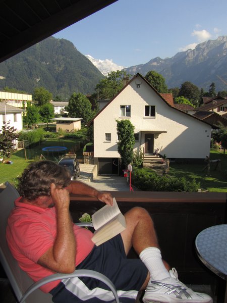 Our view of the Jungfrau from our balcony in Interlaken