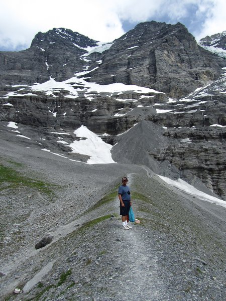 The trail at the base of the Eiger Glacier