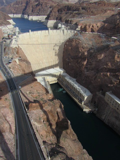 Looking down at the Hoover Dam