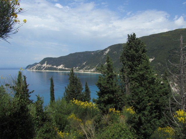 Along the Lefkada coast road from Agios Nikitas