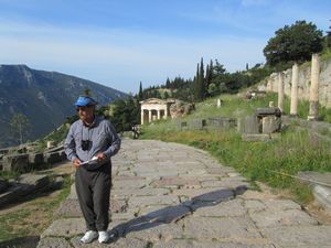 Ruins of Delphi - walking up the Sacred Way