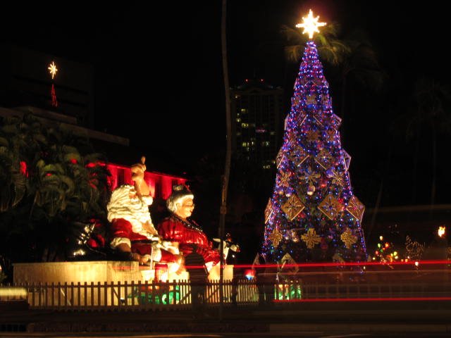 Christmas lights on Christmas eve