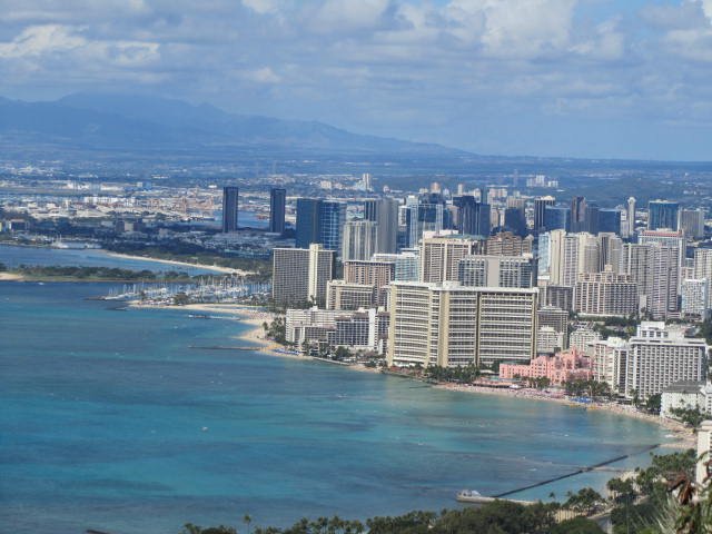 Waikiki view from the top of Diamond Head