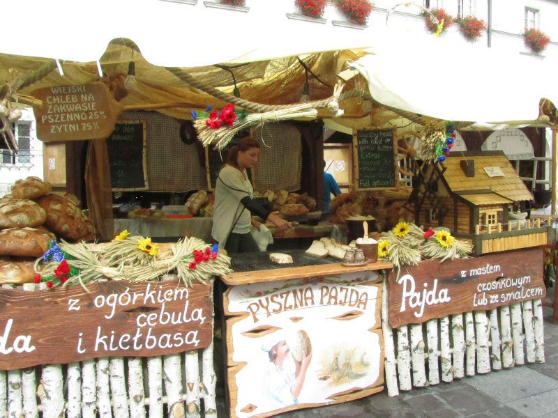 A bread stall in the market