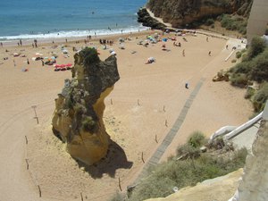 The famous rock at Albufeira beach