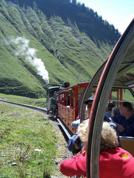 Taking the steam engine up to the Rothorn