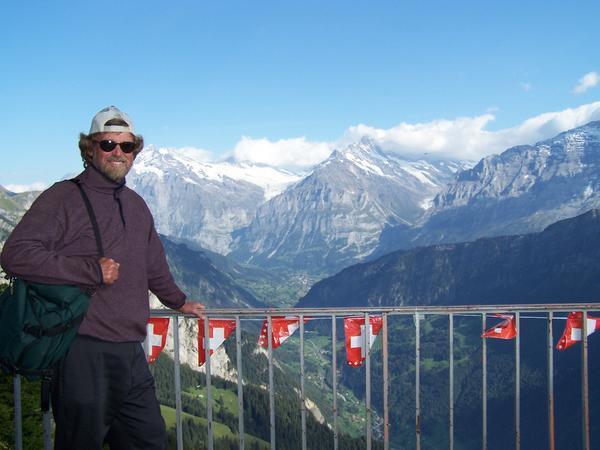 Ron at Schynige Platte overlooking the Alps