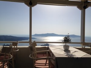 Ampelo's overlooking the Caldera of Santorini