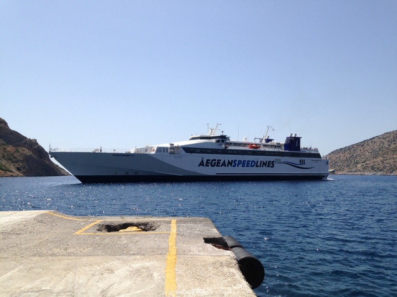 Ferry arriving at the port