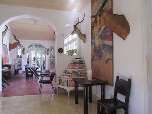 The foyer and dining room