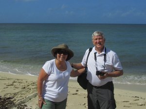 Don and Lynne head to the water at Cabo de San Antonio.