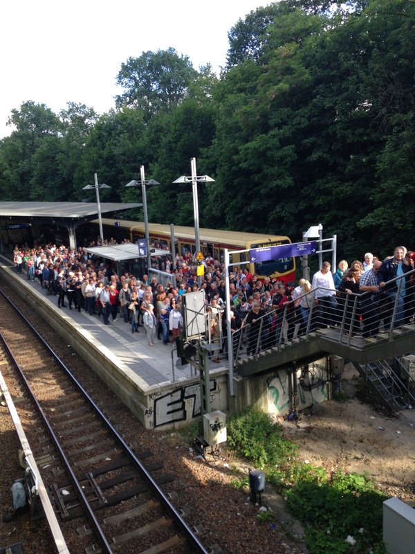 Our train load of people headed to the McCartney concert. 