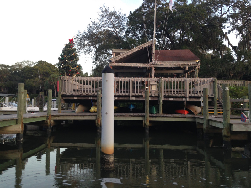 Harbor decorated for the Holidays