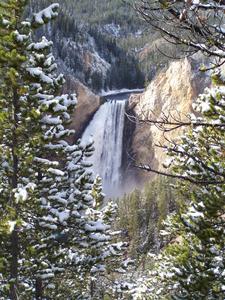 Yellowstone Falls in the snow 2