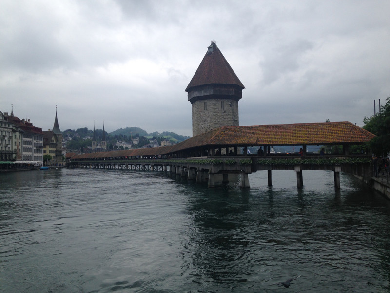 Lucerne's famous wooden bridge