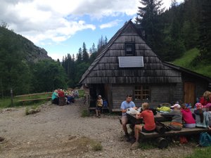 Shepherd hut turned into a tea house on the Dolina Strazyka hike
