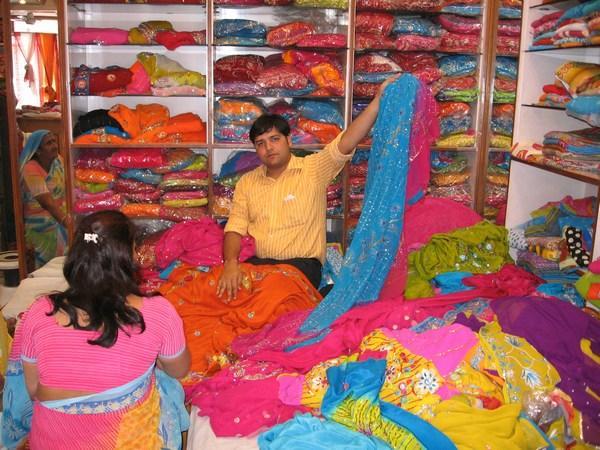 Shopping for saris