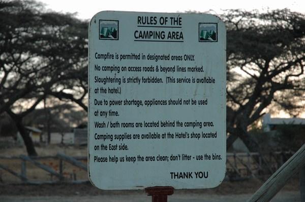Langano Camping Rules