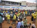 A Fleet of Boda Drivers Campaigning for Museveni
