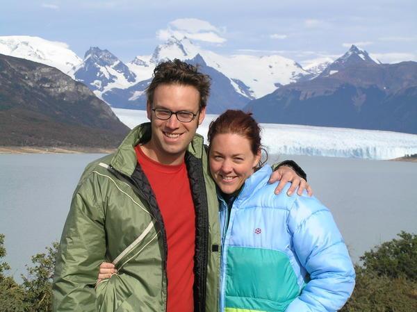 Griff and Mandy in front of the Glacier and Ice Field