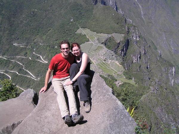 Griff and Mandy on top of Wyna Picchu