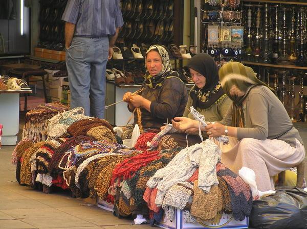 Knitters Outside the Grand Bizarre