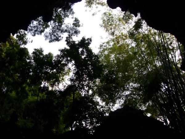 View up from inside the caves..