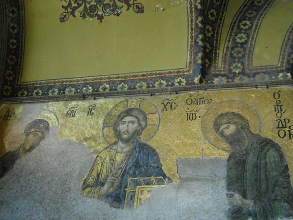 Mary, Jesus and John the Baptıst mosics, Aya Sofya, Istanbul