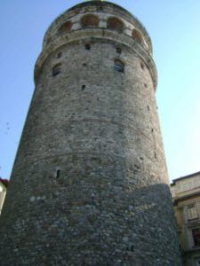Looking up at the Galata Tower